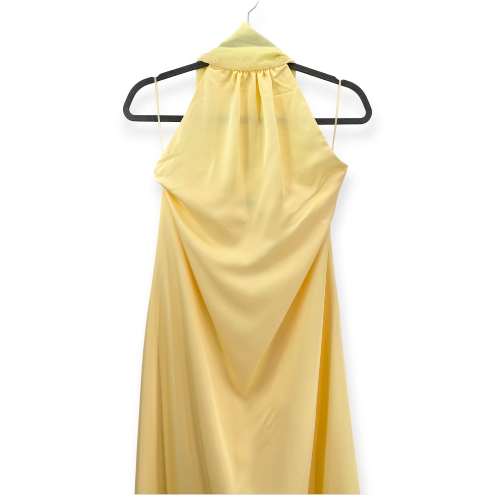 NWT o.p.t Alessia Satin Halter Maxi Dress in Butter Yellow - Size XS - Picture 7 of 13